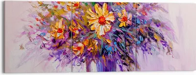 Produktbild von Bild auf Leinwand - Leinwandbild - Blumen Vase - 150x50cm - Wand Bild - Wanddeko - Wandbilder - Leinwanddruck - Bilder - Kunstdruck - Wanddekoration - Leinwand bilder - Wandkunst - CA150x50-4112
