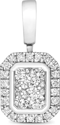 Produktbild von Eleganter 9 Karat (375) Weißgold Damen - Diamant Anhänger Brillant-Schliff 0.25 Karat H - I1 - 15mm*7mm; TRS15839