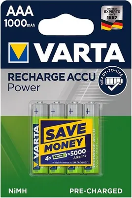Produktbild von Varta Recharge Accu Power Batterien AAA 1000 mAh Ready To Use 4 Stück im Blister