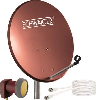 Produktbild von Stahl Satellitenschüssel Set 60 cm ziegelrot