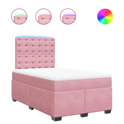 Obrázok produktu pre vidaXL Box spring posteľ s matracom ružová 120x190 cm zamat