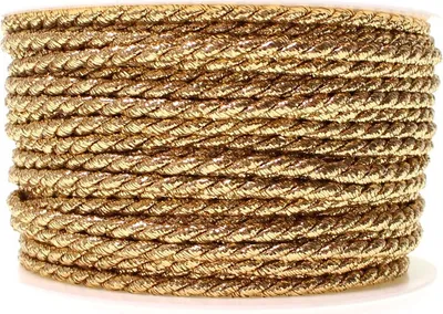 Produktbild von Kordelband Gold 4mm 25m, Dekoband, Bastelkordel, DIY Schmuck, Heimdekoration