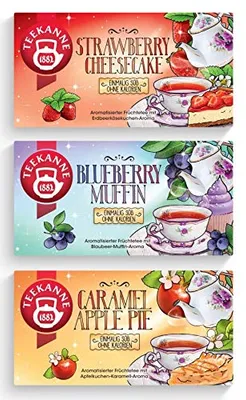 Produktbild von 3er Set Teekanne - Strawberry Cheesecake, Blueberry Muffin, Caramel Apple Pie - á 18 Beutel