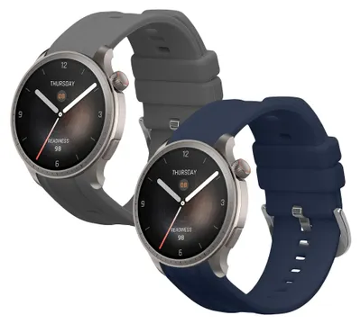 Produktbild von kwmobile 2x Uhrenarmband für Huami Amazfit Balance A2286 Armband - Fitnesstracker Band Set aus TPU Silikon - Ersatzarmband Smartwatch - Dunkelblau