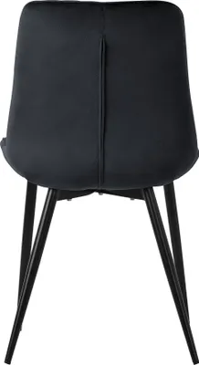 Produktbild von ML-Design Esszimmerstühle 4er Set, Schwarz, Sitzfläche aus Samt mit schwarzen Metallbeinen, Küchenstühle mit Rückenlehne