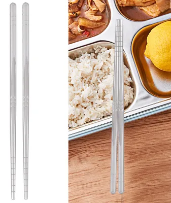 Produktbild von 1 Paar Essstäbchen 304 Edelstahl Geschirr Besteck Küchenzubehör 17,5 cm