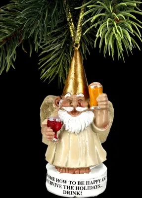 Produktbild von Christbaumschmuck - Gartenzwerg Engel mit Bier