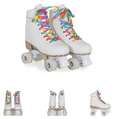Produktbild von Byox Rollschuhe Donna weiß, PolyurethanRollen mit Glitzer, ABEC-5 Lager, Größe L (39-42)