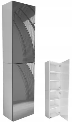 Zdjęcie produktu dla Słupek łazienkowy do łazienki komin 40cm szary połysk 40x160 wiszący