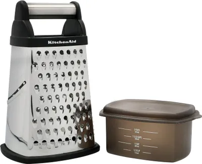 Immagine prodotto di KitchenAid grattugia a 4 lati in metallo con contenitore, 473 ml