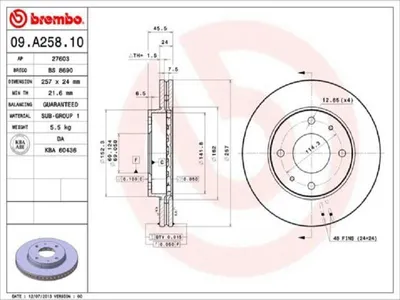 Produktbild von BREMBO Bremsscheiben (2 Stück) Vorderachse 09.A258.10