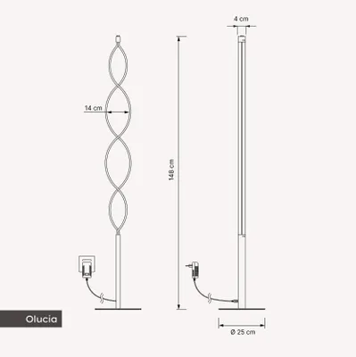 Produktbild von Olucia - KUNO - Stehlampe - Silberfarben