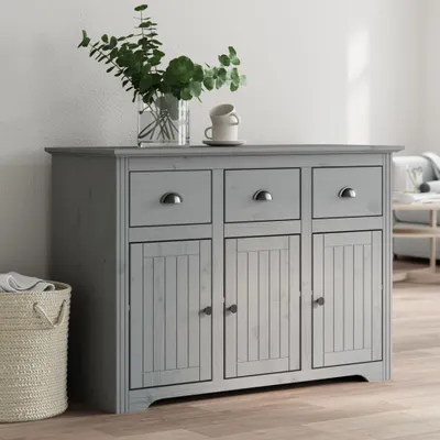 Produktbild von vidaXL Sideboard BODO Grau 115,5x44x80 cm Massivholz Kiefer