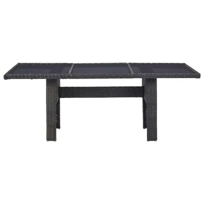 Produktbild von vidaXL Garten-Esstisch Schwarz 200x100x74 cm Glas und Poly Rattan