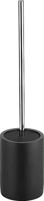 Produktbild von MAX WC-Bürstengarnitur Polyresin Messing Chrom Schwarz 98x455x98 mm für Bad & WC >> freistehend anwendbar