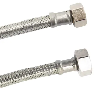 Immagine prodotto di Tubo flessibile in acciaio inox DN8, 3/8" x 1/2", 1500mm - Ideale per acqua potabile