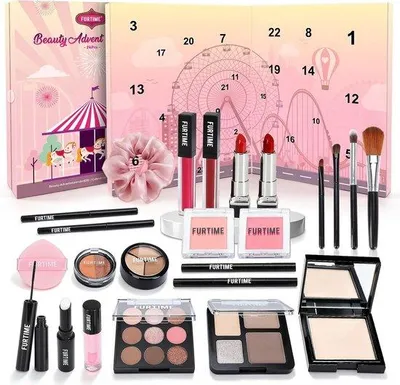 Obrázek produktu pro Adventní kalendář FURTIME Beauty pro rok 2026, obsahující 24 kvalitních kosmetických produktů a make-upu