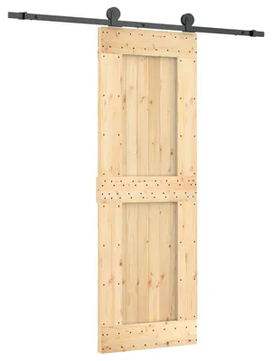 Immagine prodotto di vidaXL Porta scorrevole Naturale e Nero 70 x 210 cm Pino massiccio