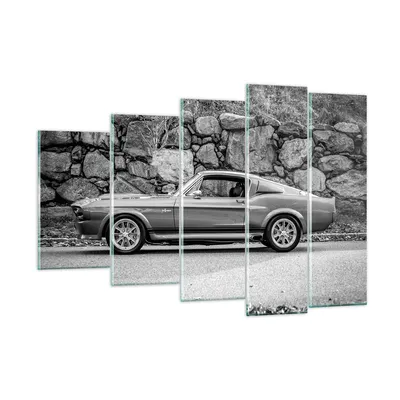 Produktbild von Bilder auf glas - 5 Teile - Auto Ford Mustang - 150x100cm - Glasbilder - Wandbilder - Bilder - zum Aufhängen bereit - Wanddekoration aus Glas - Glas Bilder - Wandbild auf Glas - GEG150x100-5011