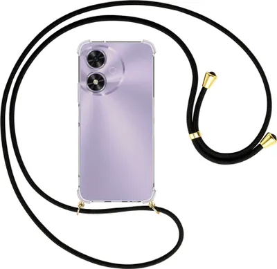 Produktbild von Handykette Backcover-Schutzhülle mit Band (Metall goldfarben) für Honor Play 50 5G / Play 50m 5G - schwarz