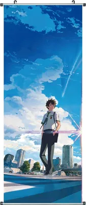 Obrázok produktu pre Zvitkový obrázok pre fanúšikov Your Name | Kakemono z látky | Plagát 100x40cm | Motív: Taki Tachibana