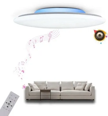 Obrázek produktu pro LED stropní svítidlo s Bluetooth reproduktorem, RGB podsvícení (měnící barvy), stmívatelné, s hvězdnou lampou