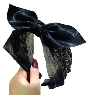 Image de Bandeau pour cheveux orné de perles et d'un nœud