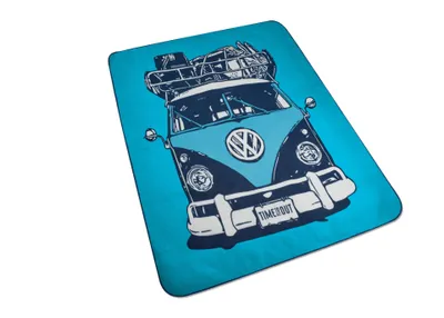 Produktbild von Original Volkswagen T1 Bulli Picknick Decke Blau Reisedecke wasserabweisend
