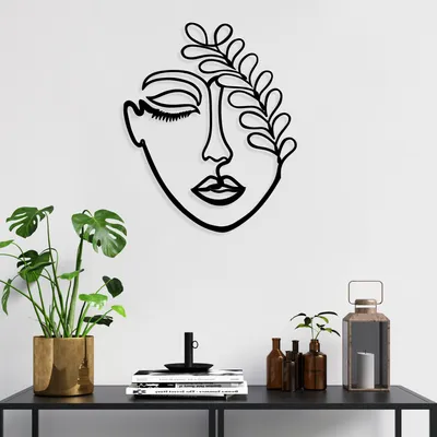 Immagine prodotto di Wallity, Donna- TNL1131, Nero, Altre decorazioni per la casa, 40 x 65 cm, 100% metallo (Spessore: 1