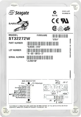 Image de Seagate Barracuda 4XL ST32272W 2.26 GB 68-PIN 7200RPM 3,5" pouces