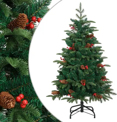 Zdjęcie produktu dla Maison Exclusive - Sztuczne drzewko świąteczne, składane, z szyszkami i jagodami, 150 cm