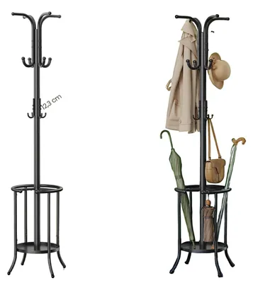 Immagine prodotto di Appendiabiti - Contenitore - Salvaspazio - 40 x 40 x 175 cm - Metallo nero