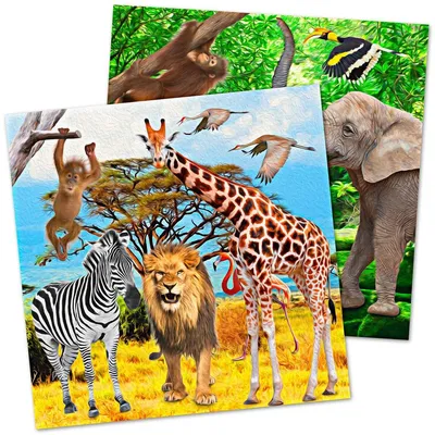 Safari Party Servietten 20 Stück, 33x33 cm, Mehrfarbig