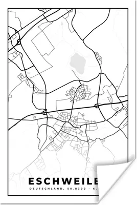 Produktbild von MuchoWow® Poster Stadtplan - Eschweiler - Karte 120x180 cm - Kunstposter