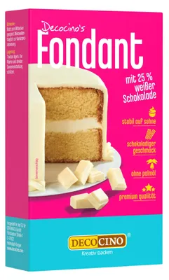 Produktbild von DECOCINO Fondant Schoko mit 25% Weißer Schokolade palmölfrei