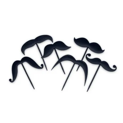 Zdjęcie produktu dla Wąsy Party Picks w eleganckim stylu - zestaw 6 sztuk