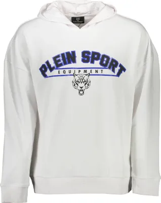 Produktbild von Weißes Herren-Kapuzen-Sweatshirt mit Kontrast und Aufdruck