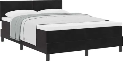 Obrázok produktu pre Posteľ s pružinovým rámom s matracmi Čierna 140 x 200 cm Zamat