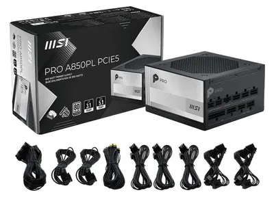 Produktbild von Zasilacz MSI PRO A850PL PCIE5 850W 120mm 80plus Platinum aPFC
