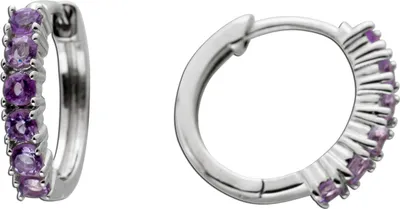 Produktbild von Amethyst Creolen Silber 925 lila Natur Edelsteine