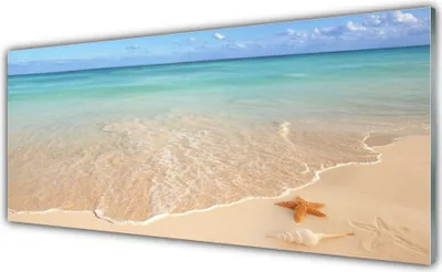 Produktbild von Acrylglasbilder 125x50 Wandbild Druck Meer Strand Seestern Landschaft