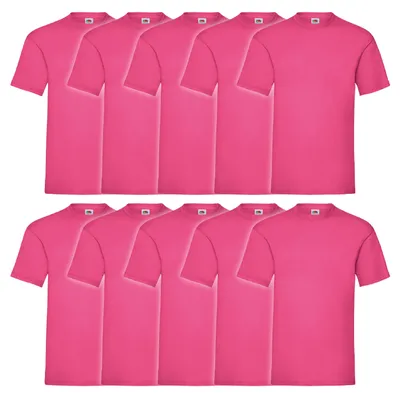 Produktbild von 10er Pack Fruit of the Loom Valueweight T-Shirt Farbe: fuchsia Größe: 3XL