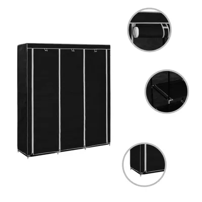 Immagine prodotto di Armadio con Scomparti e Aste Nero 150x45x175 cm in Tessuto