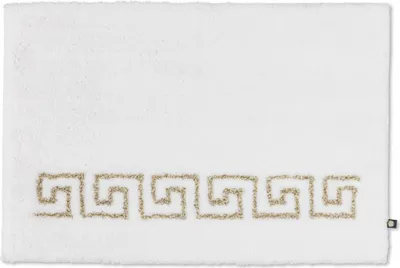 Produktbild von Rhomtuft Badteppich Mäander Mono eckig   70 x 150 cm  Farbe  weiss/weiss-goldlurex