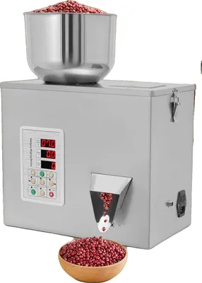 Produktbild von Abfüllmaschine, 180W Leistung, 220V 50Hz, Verpackungsbereich 1-50g, Abmessungen 38*23*50cm, Trichtersgröße 20*30cm