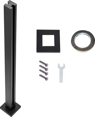 Produktbild von SucceBuy Glasklemme, 41,34" hohe Glasgeländerhalterung für 0,39"-0,47" gehärtetes Glas, 304 Edelstahl, schwarz, für Balkon, Garten, Terrasse, Treppe