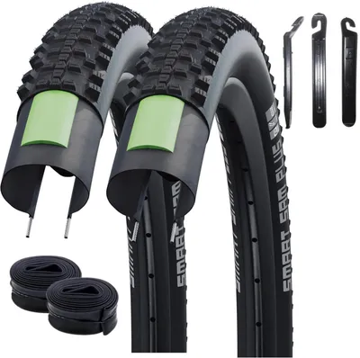 Produktbild von 2 x Smart Sam PLUS Fahrradreifen Performance DD GreenG E-50 57-622 (29,0 x 2,25") + 2 Schwalbe SV19 inkl. Reifenheber