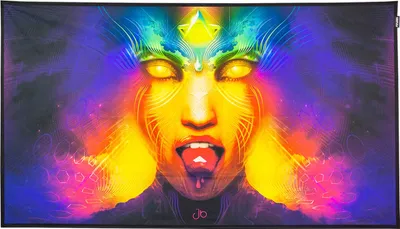 Produktbild von PSYWORK Schwarzlicht Stoffposter Neon "Vermilion", 0,83x1,45m