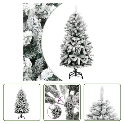 Image de The Living Store Sapin de Noël artificiel pliable enneigé 120 cm