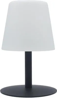 Image de Lampe de table sans fil pied en acier gris LED blanc chaud/blanc dimmable STANDY MINI Rock H25cm